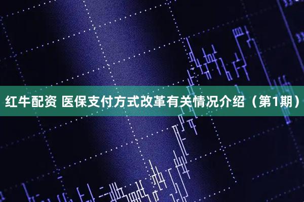 红牛配资 医保支付方式改革有关情况介绍（第1期）